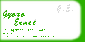 gyozo ermel business card